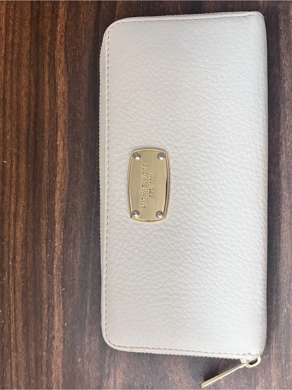 MICHAEL Michael Kors Zip Around Wallet with Gold Plaque
